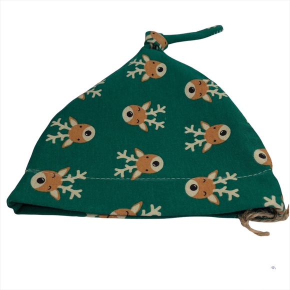 Baby Beanie Green Reindeer Slouchy Beanie Hat 3-6 Mos. - Picture 7 of 15